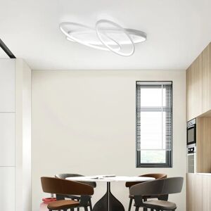 Ivy Bronx LED Modern Ceiling Light 3 Ring Dimmable with Remote Control Hanalei white 4.4 H x 62.0 W x 4.4 D cm