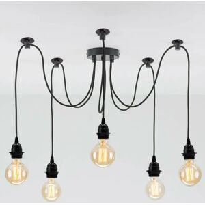 Borough Wharf Segarra 6 - Light Cluster Bulb Pendant black 202.0 H x 12.0 W x 12.0 D cm