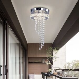 URBNLIVING Mini Crystal LED Chandelier Lighting,Modern Flush Mount Ceiling Light Fixture Pendant Lights For Hallway Porch Kitchen (Multicolor) white