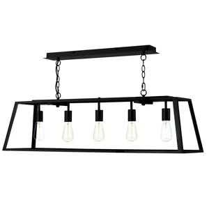 Dar Lighting Academy 5 Light Kitchen Island Pendant black 45.0 H x 110.0 W x 30.0 D cm