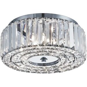 Enterprise Lighting Round Crystal 4 Light Flush Mount gray 15.0 H x 35.0 W x 35.0 D cm