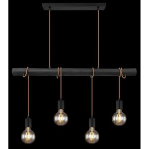 Rio Maeser 4-Light Kitchen Island Bulb Pendant black 120.0 H x 6.0 W x 90.0 D cm