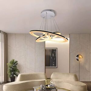 Metro Modern LED pendant light, dimmable LED dining table with remote control white 150.0 H x 60.0 W x 60.0 D cm