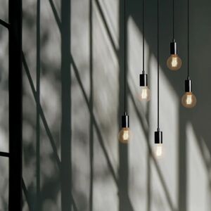 Ebern Designs Figlio 5 - Light Bulb Pendant black 7.0 H x 4.0 W x 4.0 D cm