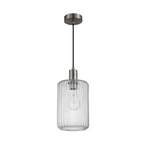 Enterprise Lighting 1 - Light Single Glass Pendant gray 25.0 H x 16.0 W x 16.0 D cm