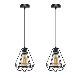 Borough Wharf Uppsala 1 -Light Geometric Bulb Pendant black 117.5 H x 20.0 W x 20.0 D cm