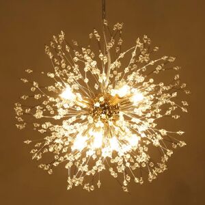Etta Avenue Dandelion 8-Light Sputnik Crystal Chandelier Starburst Sunburst Ceiling Lighting yellow