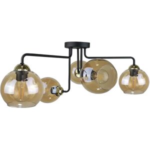 Keter Lighting 5-Light 70cm Semi Flush Mount black/yellow 36.0 H x 70.0 W x 40.0 D cm