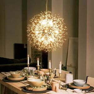 Etta Avenue Dandelion 12-Light Sputnik Crystal Chandelier Starburst Sunburst Ceiling Lighting gray 55.0 H x 50.0 W x 55.0 D cm