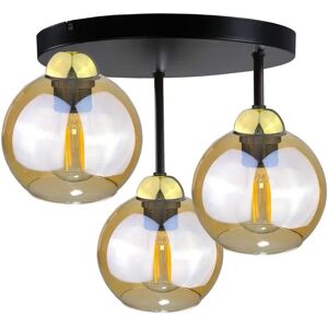 Keter Lighting 3-Light 30cm Semi Flush Mount yellow/black 35.0 H x 30.0 W x 30.0 D cm