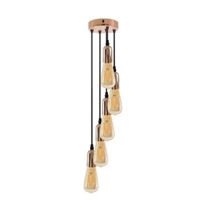 Rio Justen 5 - Light Cluster Bulb Pendant brown/yellow 104.0 H x 12.0 W x 12.0 D cm