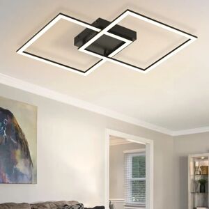Metro Dimmable LED ceiling light: Modern design with 52W remote control black 7.5 H x 54.0 W x 54.0 D cm