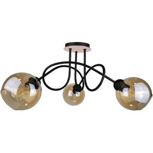 Keter Lighting 3-Light 70cm Semi Flush Mount black/brown 32.0 H x 70.0 W x 70.0 D cm