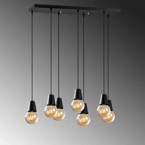 Rio Randles 7 - Light Kitchen Island Bulb Pendant black 80.0 W x 24.0 D cm