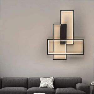 Hagley Ivy Bronx LED Ceiling Light Dimmable Modern Ceiling Lamp Black Living Room Lamp 65W Geometric Wall Lamp Multifunctional Ceiling Lighting For Li black 7.5 H x 65.0 W x 7.5 D cm