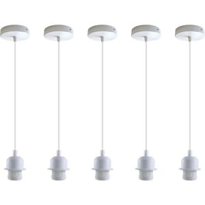 Borough Wharf Ide 5-Light Single Bulb Pendant white 103.5 H x 10.0 W x 10.0 D cm