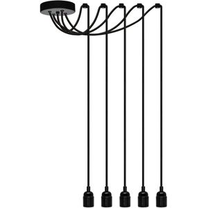 Borough Wharf Newmarket 5-Light Cluster Bulb Pendant black 7.0 H x 4.0 W x 4.0 D cm