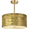 Deco Baymont Antique Brass 3 Light E27 Semi Ceiling Fixture With 400Mm Gold Leaf Shade With Frosted Acrylic Diffuser With Antique Brass Centre 18.0 H x 40.0 W x 40.0 D cm