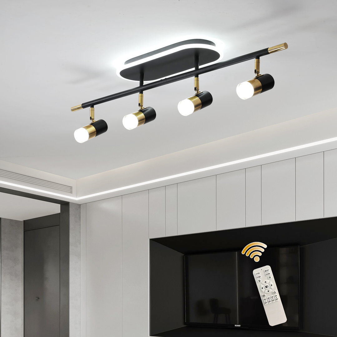 Blue Elephant 4 - Light Track Ceiling LED Spot Head Gold;Black 16.5cm H X 90cm W X 12cm D