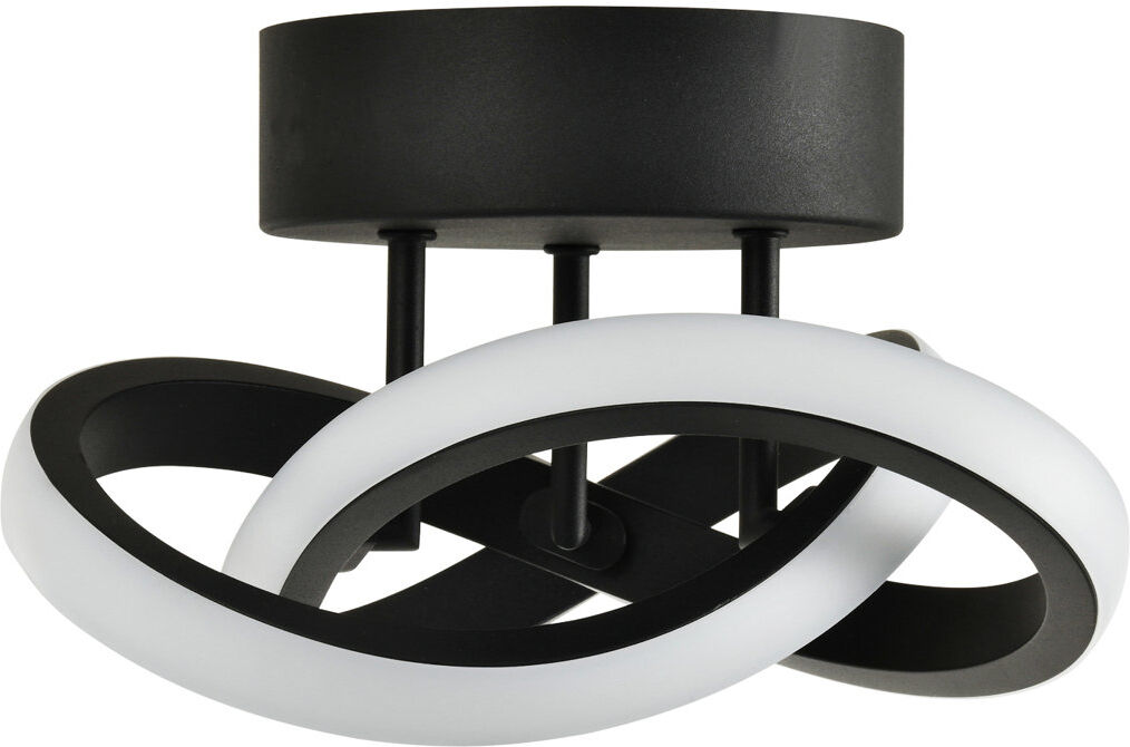 Modern LED Gold Ceiling Light With Swirl Thick Metal Strip Creates 1253 Lumens By Fairmont Park Matte Black