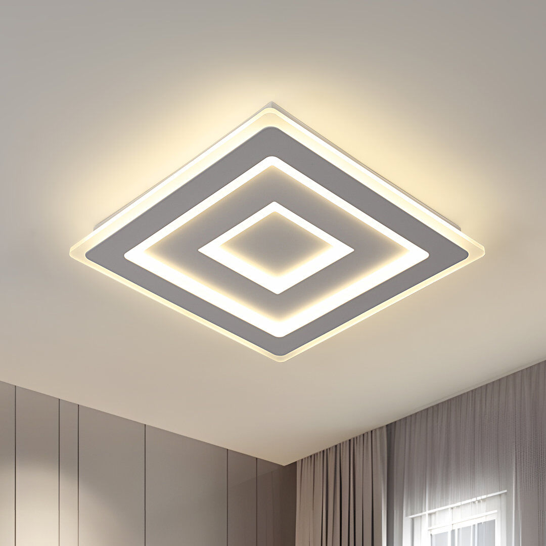 Metro Ultra-thin 4000k Square LED Ceiling Light White 5cm H X 40cm W X 40cm D