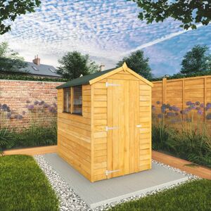 Mercia Garden Products Mercia 6 x 4ft Overlap Apex Shed brown 185.42 H x 132.08 W x 177.8 D cm