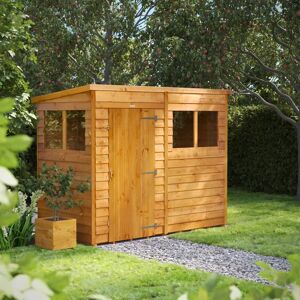 4 ft. W x 8 ft. D Power Pent Overlap Dip Treated Shed (8x4) brown 195.58 H x 248.92 W x 121.92 D cm