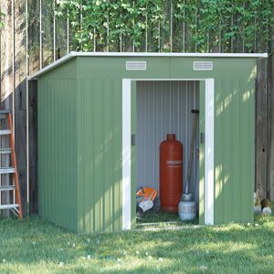 Dakota Fields Abdulbaki 7ft. W x 4ft. D Metal Tongue & Groove Pent Garden Shed Green 207cm W X 130cm D X 182cm H