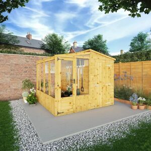 Mercia Garden Products Mercia 8 x 8ft Premium Greenhouse/Shed Combi brown 213.0 H x 267.0 W x 255.0 D cm