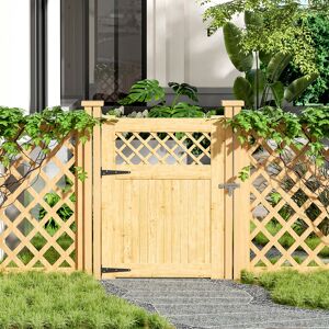 Lark Manor Castano Garden Wood Fence Gate Yellow 120cm H x 90cm W x 2.3cm D