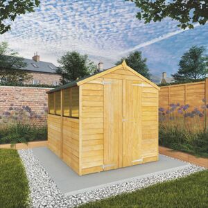 Mercia Garden Products 6 Ft. W x 8 Ft. D Manufactured Wood Overlap Apex Garden Shed Brown 175cm W X 240cm D X 199cm H