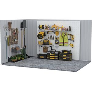Dakota Fields Bisharah 6.5 x 3.5ft Metal Garden Shed Grey 194cm W X 110cm D X 184cm H