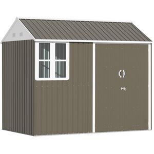 Dakota Fields Brynzlee 8 Ft. W x 6 Ft. D Galvanised Steel Garden Shed Grey 259cm W X 171cm D X 222cm H
