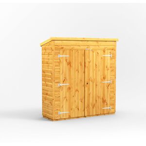 Powersheds 6 x 2ft Pent Timber Tongue & Groove Storage Shed Brown 71.8cm W X 192.6cm D X 202.8cm H