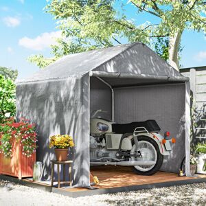 Outsunny Garden 6 ft. 5 in. W x 6 ft. 5 in. D Steel Storage Shed Grey 200cm W X 200cm D X 200cm H