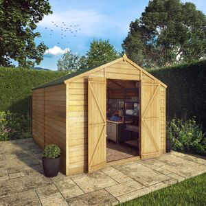 Mercia Garden Products Mercia 10 x 8ft Overlap Apex Windowless Shed Brown 248cm W X 303cm D X 212cm H
