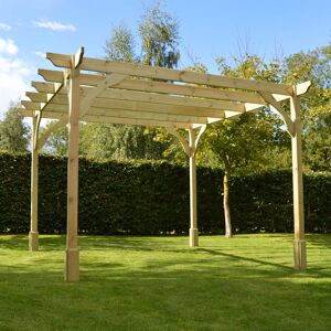 Dakota Fields Baudel Solid Wood Pergola Light Green 8 ft x 10 ft