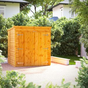Powersheds 6 x 6ft Pent Timber Tongue & Groove Storage Shed Brown 190.8cm W X 192.6cm D X 202.8cm H