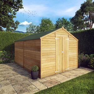 Mercia Garden Products Mercia 12 x 8ft Overlap Apex Windowless Shed Brown 248cm W X 357cm D X 212cm H