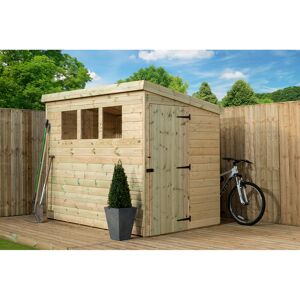 Empire Sheds Ltd 6 Ft. W x 6 Ft. D Shiplap Pent Wooden Shed Natural 180.34cm W X 185.42cm D X 203.2cm H