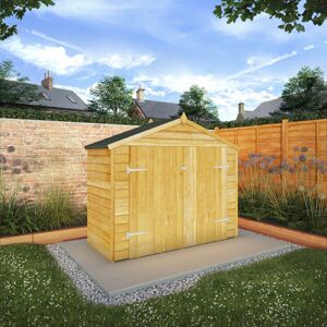 Mercia Garden Products Mercia 3 x 7ft Overlap Apex Bike Store Brown 210cm W X 86cm D X 172cm H