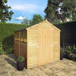 Mercia Garden Products Mercia 8 x 6ft Overlap Apex Shed (Single Door) Brown 190cm W X 240cm D X 199cm H