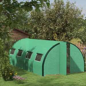 Outsunny 9.5 Ft W x 19.5 Ft D Hobby Greenhouse Green 200cm H X 300cm W X 600cm D