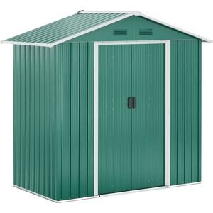 Dakota Fields Bhola 6.5ft x 3.5ft Metal Garden Shed Green 106cm W X 198cm D X 184cm H