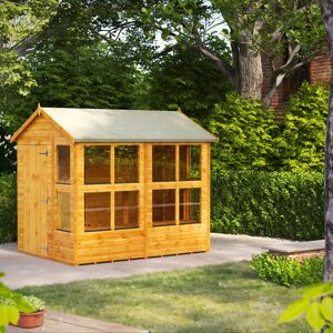 Powersheds 8 x 6ft Timber Tongue & Groove Apex Potting Shed Brown 191.4cm W X 265.2cm D X 228.8cm H