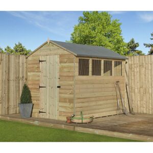 Empire Sheds Ltd Premier Apex 6 Ft. W x 7 Ft. D Shiplap Wooden Shed Natural 190.5cm W X 220.98cm D X 100cm H