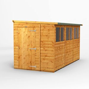 Powersheds 12 x 6ft Timber Tongue & Groove Pent Garden Shed Brown 190.8cm W X 370.6cm D