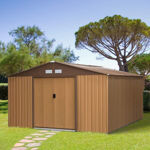 WFX Utility 11 ft. W x 13 ft. D Metal Garden Shed Brown 340cm W X 200cm H