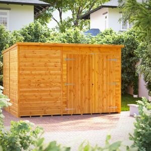 Powersheds 10 x 8ft Pent Timber Tongue & Groove Storage Shed Brown 220.8cm W X 311.6cm D X 202.8cm H