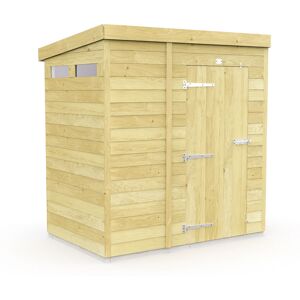 Dakota Fields 7ft x 4ft Pent Security Shed - Single Door Green 214cm W X 118cm D X 201cm H